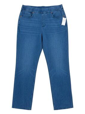 Lands' End Starfish Pull-On Knit Jeans Medium Wash Blue Denim Women's Size S/P